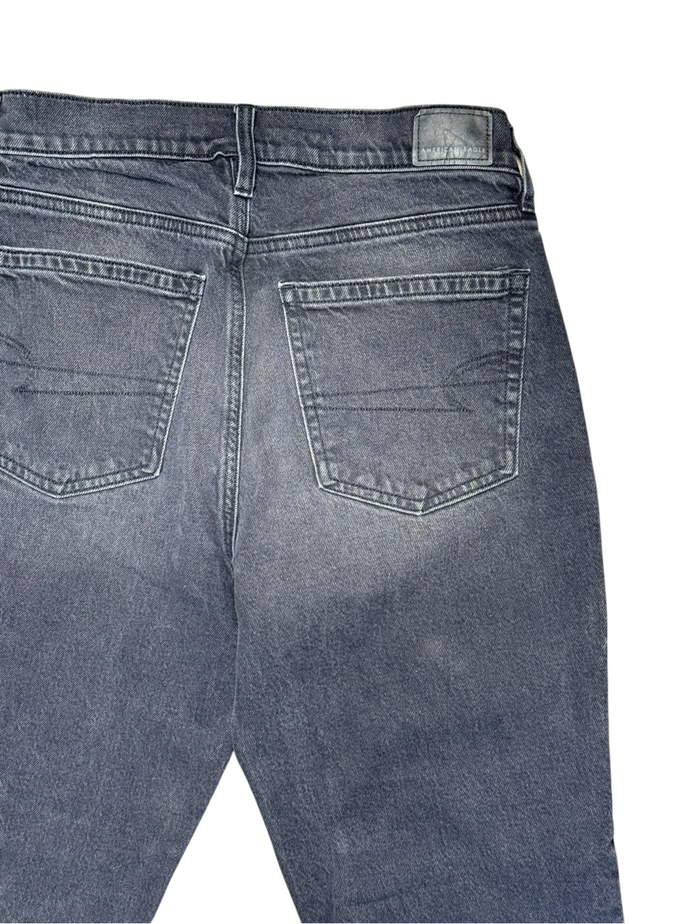 American Eagle Super High Rise Ankle Straight Jeans Black Wash Size 6 Short - Picture 7 of 11